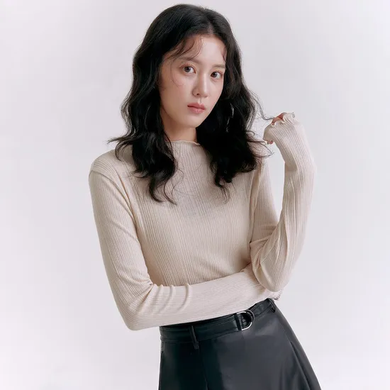 로엠 골지 반넥 티셔츠