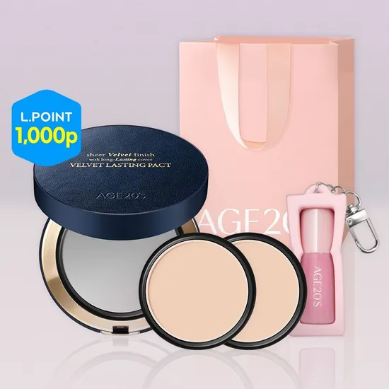 에이지투웨니스 NEW벨벳 래스팅 팩트 본품+리필 벨벳헤이즈 블러셔