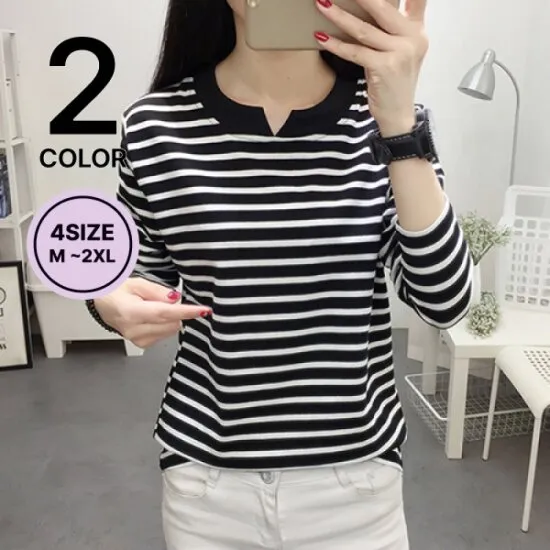 스트라이프 트임 긴팔티 12개