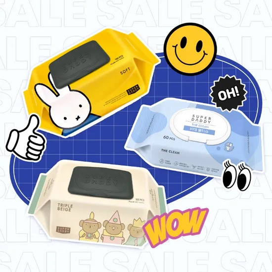 슈퍼대디 미피 소프트 물티슈 100매 10팩