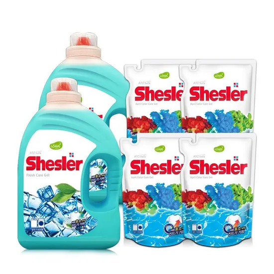 쉬슬러 액체 세탁세제 프레쉬 3.05L*2개 + 세제 리필 500ml*4개