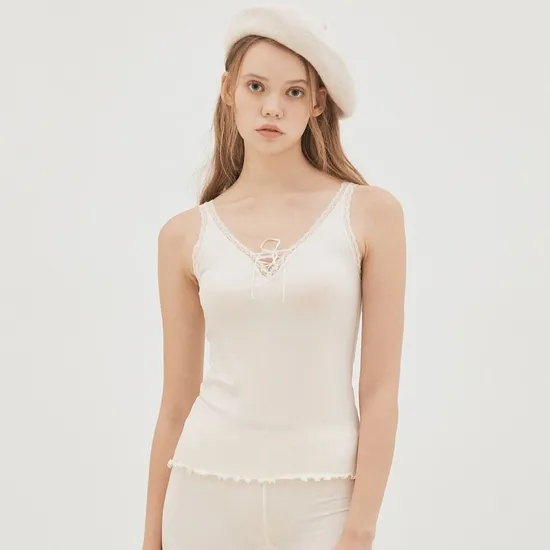 에블린 웜 실루엣 골지 나시