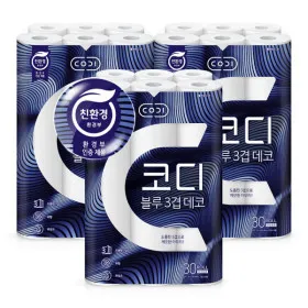 코디 블루 3겹 데코 화장지 27m 30롤 3팩