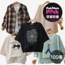 비겐즈 체크 배색 포켓 언발 남방 1개