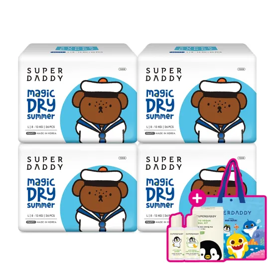 슈퍼대디 미피 기저귀 팬티형 4팩