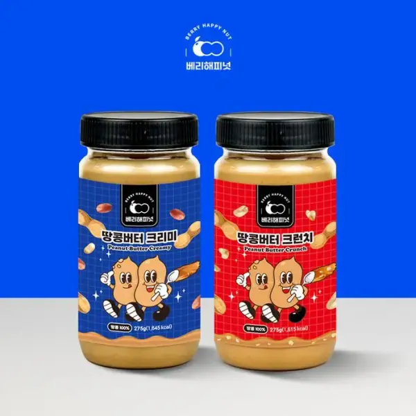 베리해피넛 땅콩버터 크런치/크리미 택1 2개입 550g