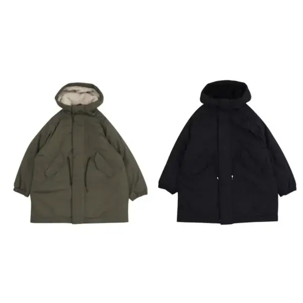 블루테일 양털 리버시블 야상 롱점퍼