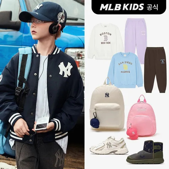 MLB키즈 베이직 스몰로고 맨투맨