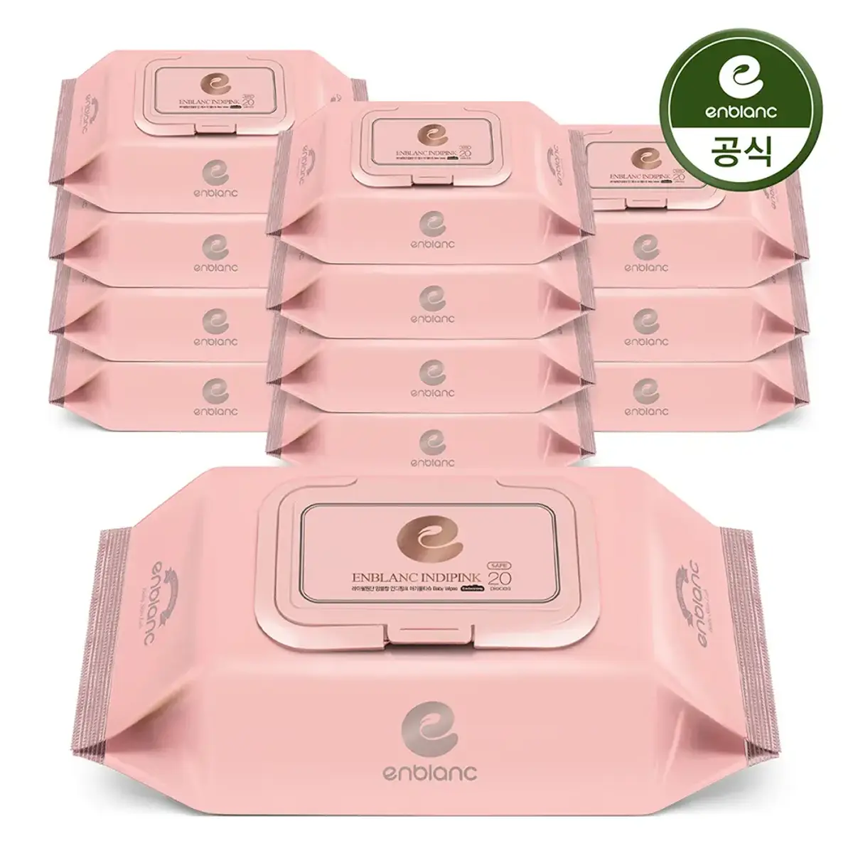 앙블랑 인디핑크 휴대캡형 물티슈 12팩