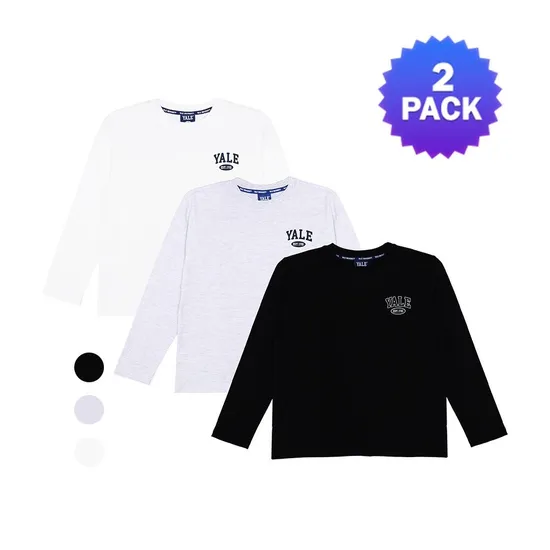 예일키즈 심플 롱긴팔티셔츠 2팩