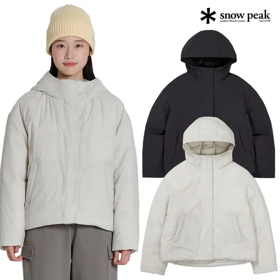 스노우피크 우먼스 후드 구스 미들 다운 자켓