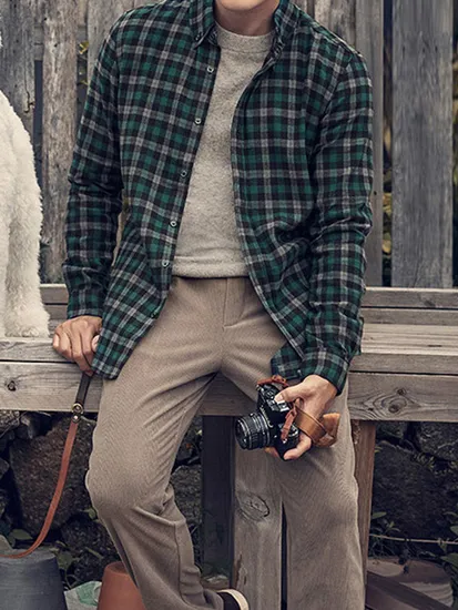 남성 코튼 블렌디드 기모셔츠 12개