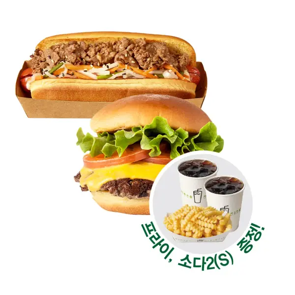 쉐이크쉑 쉑버거 불고기도그 소다 프라이 16,400원
