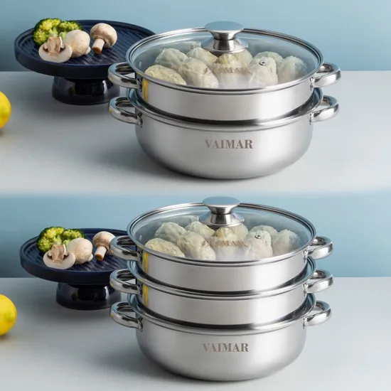 바이마르 엔틱 스테인레스 2단 찜솥 28cm