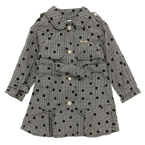 프랜치캣 체크 도트 코트