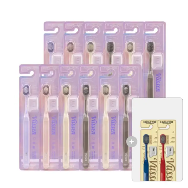 뷰센 더블와이드 칫솔 파스텔 에디션 14개입