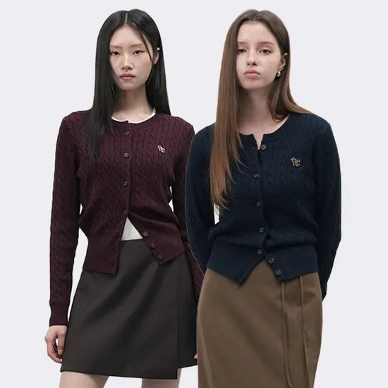 제너럴아이디어 울 케이블 가디건