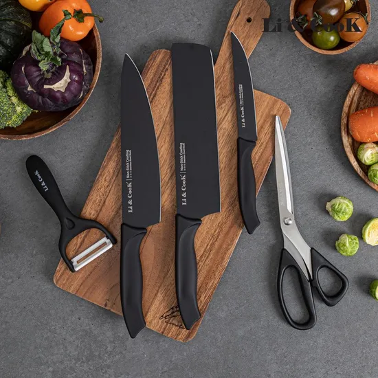 리앤쿡 인베리언트 칼세트 5P 중식칼 식칼 과도 가위 감자칼