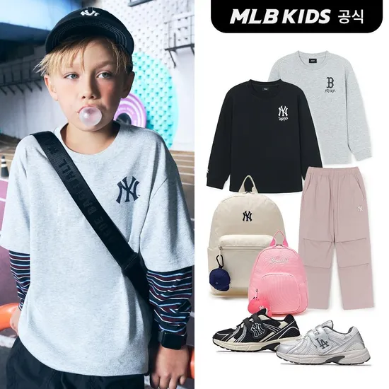 MLB키즈 스티치 맨투맨상하복