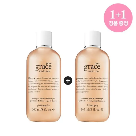 필로소피 퓨어 그레이스 누드 로즈 배쓰 & 샤워젤 1+1 240ml