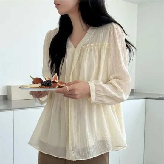 걸스데일리 Muse12 에센셜 페미닌 블라우스