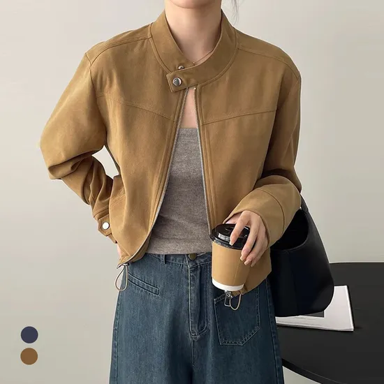 카라 심플요크스웨이드자켓