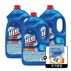 비트 딥클린파워 액체세제 일반/드럼 용기 4L 3개 캡슐세제 5입