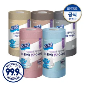 스카트 버블수세미 50매 6롤 양면수세미 3매