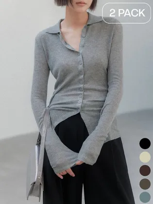 메무아 샤론 슬림니트 가디건 1+1