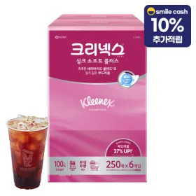 크리넥스 실크소프트 각티슈 250매 6입
