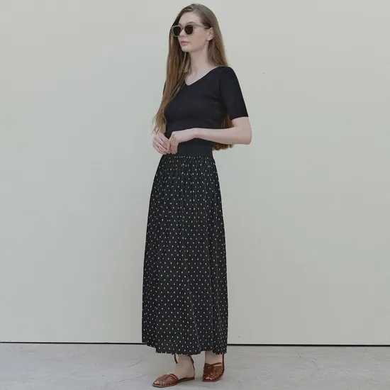 도트 벨벳 스커트