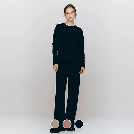 지오다노 와이드 풀밴딩 팬츠