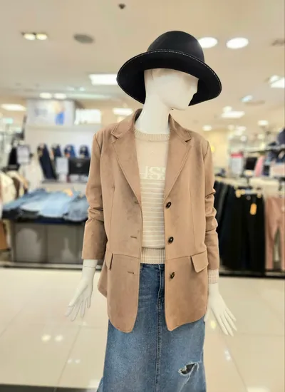 올리브데올리브 플랩포켓 스웨이드 자켓