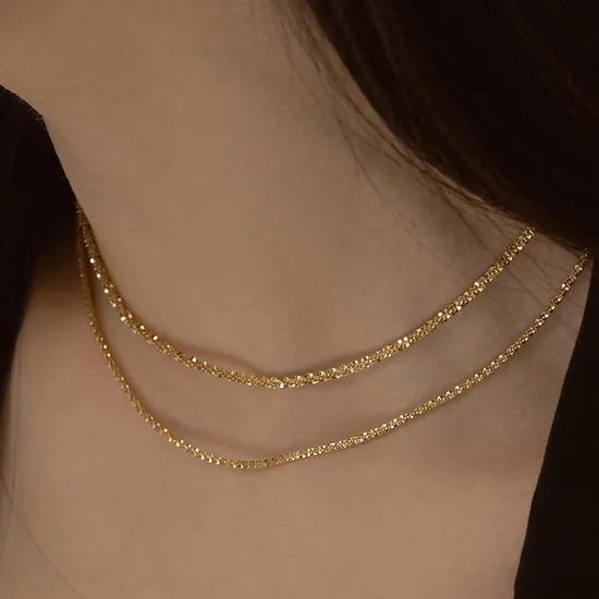 윙블링 14kGP 트리스 체인 초커 목걸이