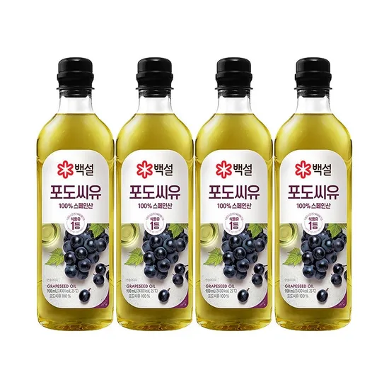 백설 포도씨유 900ml x 4개