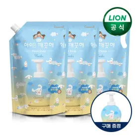 아이깨끗해 시나모롤 핸드워시 순향 1.8L 3개 490ml 공용기 증정