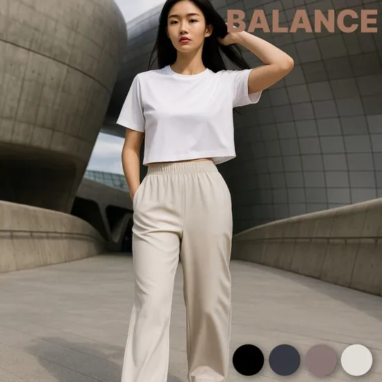 탑텐밸런스 여성 수퍼 스트레치 와이드 팬츠 12,930원 3장무배