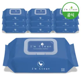 아임클린 저자극 비데물티슈 100매 10입