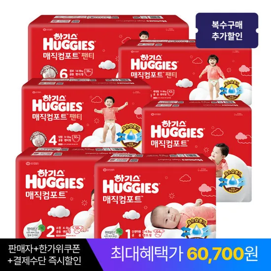 하기스 매직컴포트 밴드팬티 2박스