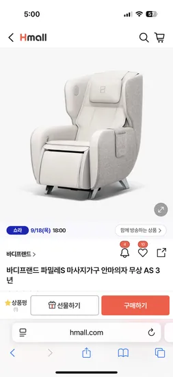 바디프랜드 파밀레S 안마의자