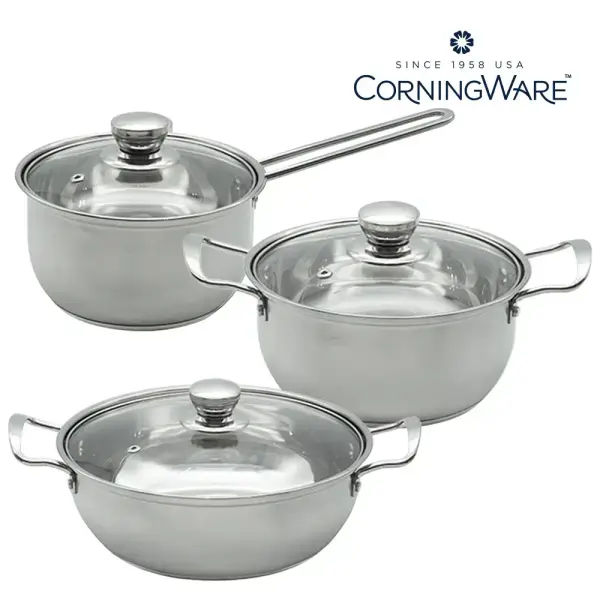 코닝웨어 루나 IH 스텐 냄비 3종 세트