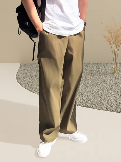 남편 와이드핏 밴딩팬츠