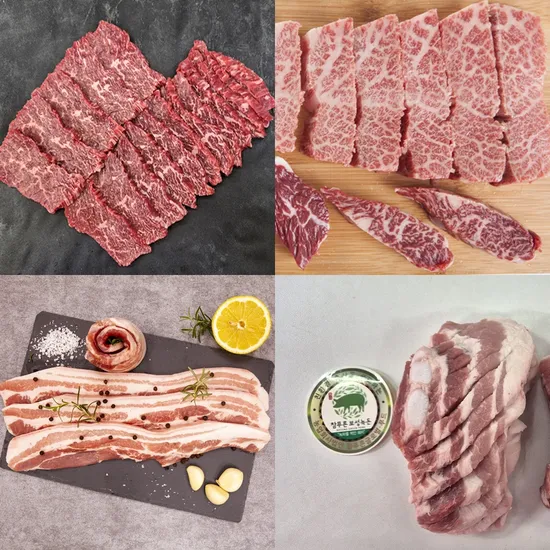 오겹살 600g 한우1++(9) 모듬구이 300g