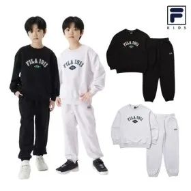 휠라키즈 에센셜 라운드 맨투맨 셋업