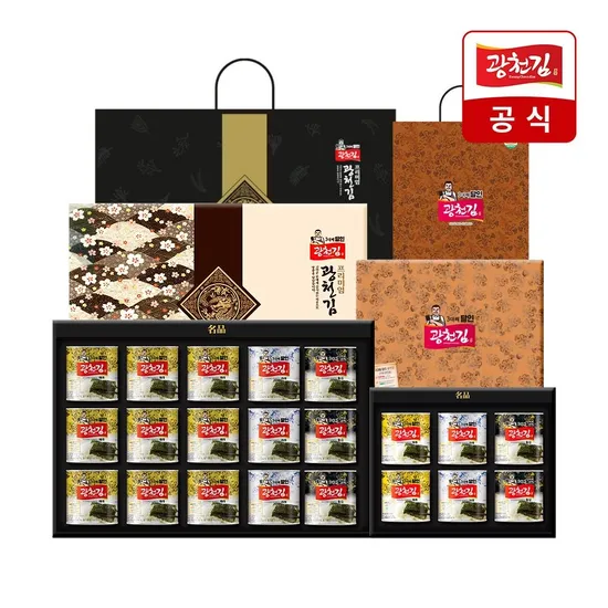 광천김 고급 선물세트 6호 캔김 6캔 쇼핑백
