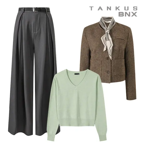 금장 아웃포켓 트위드 자켓