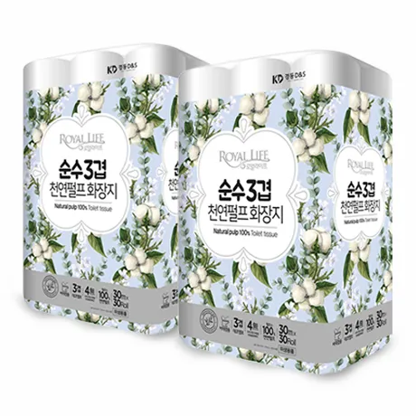 팀커머스 천연펄프 3겹 화장지 30m×30롤 ×2팩