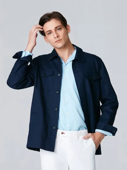 아빠 프렌치 린넨 셔츠 재킷