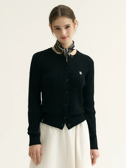 여성 케이블 니트 가디건