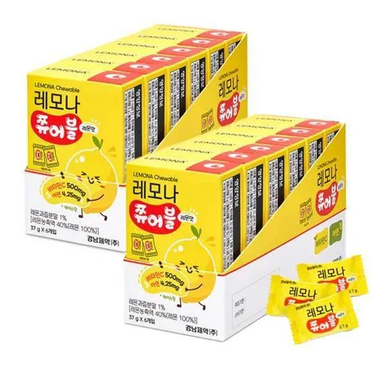 경남제약 비타민C 레모나 쮸어블 레몬맛 37g x 12개